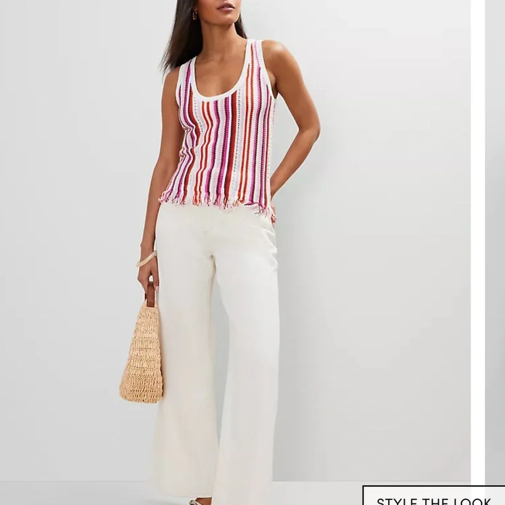 Ann Taylor Multicolor Striped Shell - Picture 3 of 4